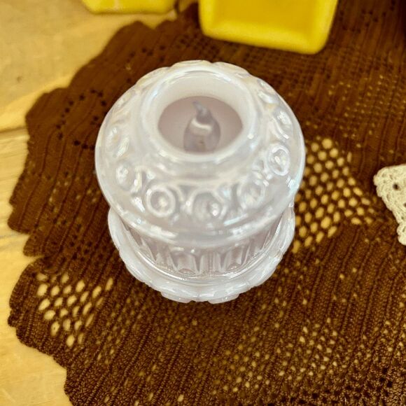 Mini Moon & Star Carnival Tuscan Pink Courting Fairy Lamps – Weishar Glass USA - Picture 3 of 5